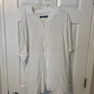 Fashion Nova White Casual Button Down Shirt